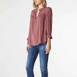 Adriano Goldschmied Jess Shirt Mellow Fig Purple Peasant Blouse Flowy Light